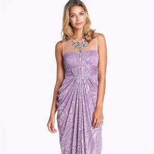 Adrianna Papell metallic lavender evening gown